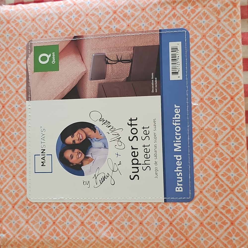 Mainstays Super Soft Sheet Set - Orange Pattern